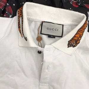 gucci white cotton polo